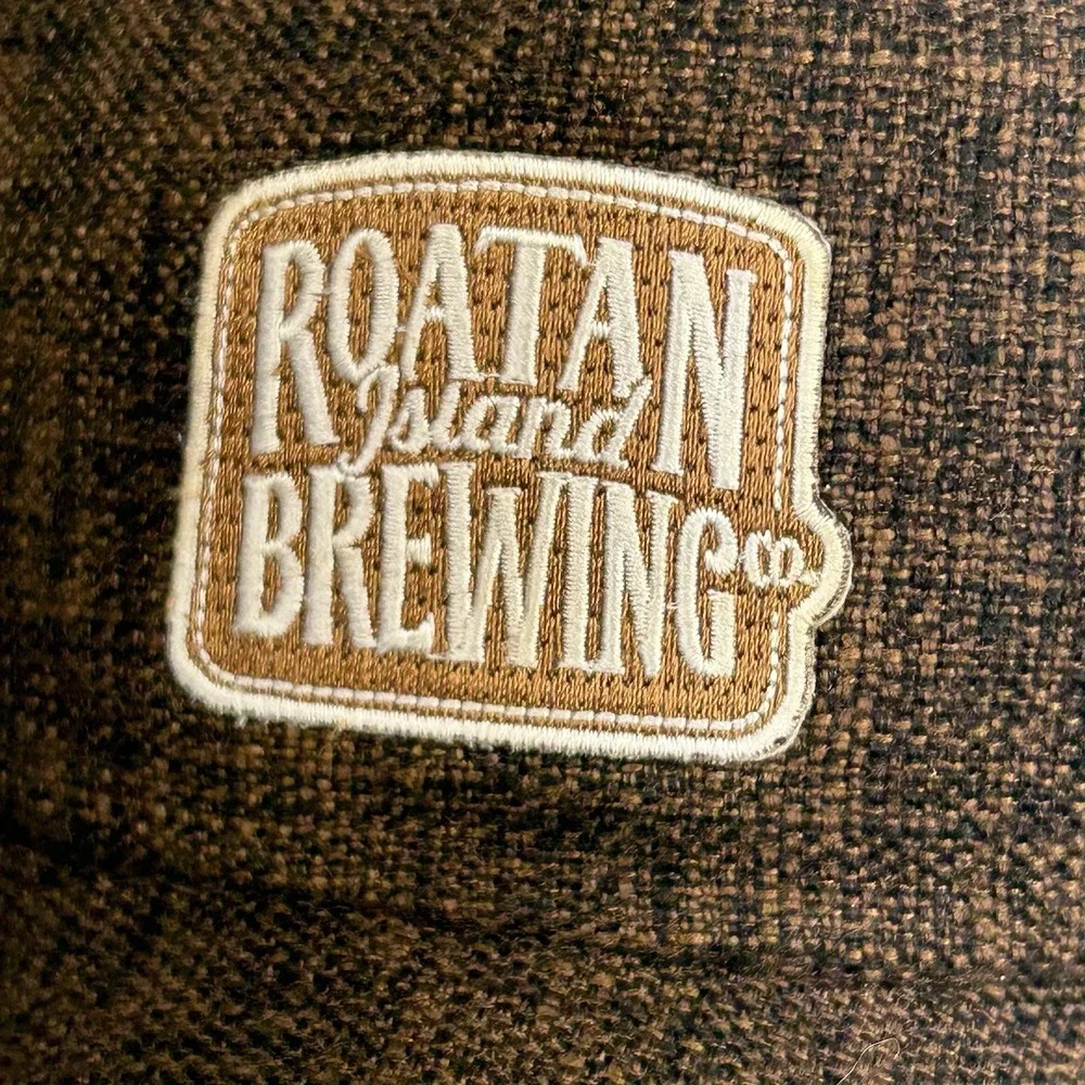 Roatan Island Brewing Co Trucker Hat Brown Mesh Patch Curved Bill Cap